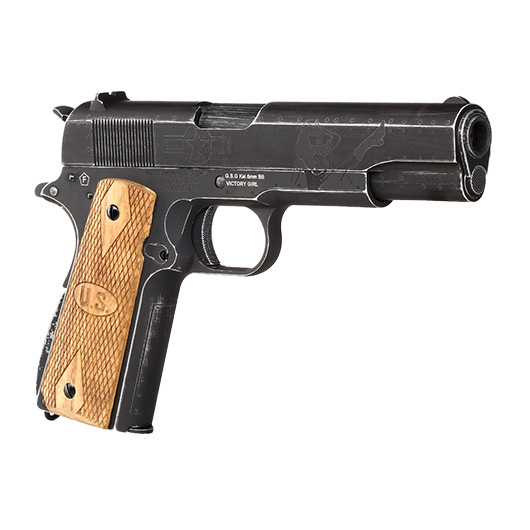 Cybergun / AWC Auto-Ordnance 1911 Victory Girls Vollmetall GBB 6mm BB Vintage-Black Bild 7