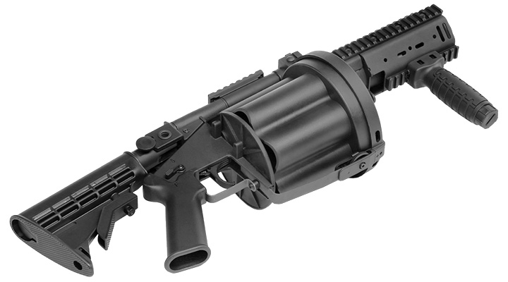 ICS MGL 40mm Airsoft Revolver-Granatwerfer Long Rail System Version schwarz - Short Barrel Bild 5