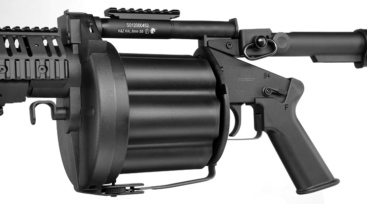 ICS MGL 40mm Airsoft Revolver-Granatwerfer Long Rail System Version schwarz - Short Barrel Bild 8