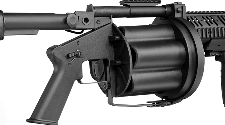 ICS MGL 40mm Airsoft Revolver-Granatwerfer Long Rail System Version schwarz - Short Barrel Bild 9