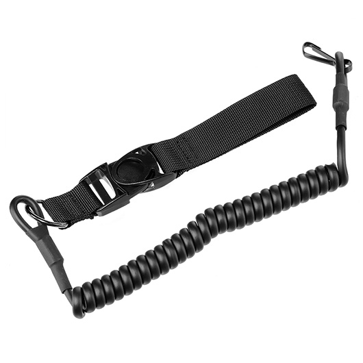 Amomax Pistol Lanyard / Fangriemen mit Schlaufe schwarz Bild 1