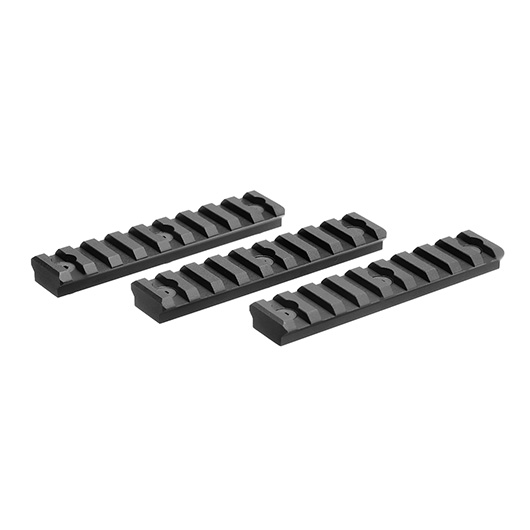 ICS KeyMod 21mm Aluminium Schienen Set 9 Slots / 95mm (3 Stck) schwarz Bild 1