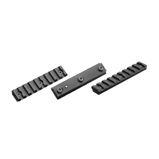 ICS KeyMod 21mm Aluminium Schienen Set 9 Slots / 95mm (3 Stck) schwarz Bild 2