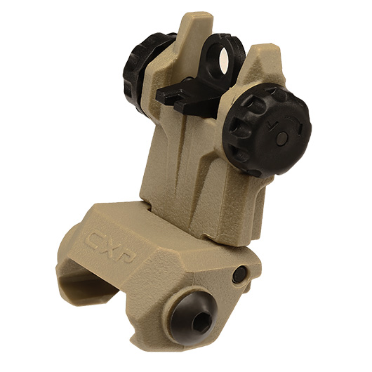 ICS CFS Polymer Flip-Up Rear Sight f. 21mm Schienen Tan