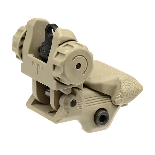 ICS CXP Polymer Flip-Up Rear Sight f. 21mm Schienen Tan Bild 1