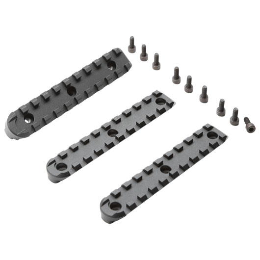 Action Army 21mm Aluminium Schienen Set je 114 mm (3 Stck) f. AAC T10 schwarz Bild 2