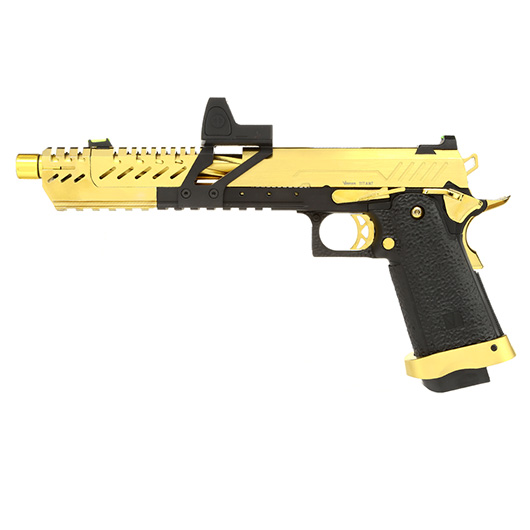 Vorsk Airsoft Hi-Capa Titan 7 Split-Slide mit HD5141 LPZ Vollmetall GBB 6mm BB gold / schwarz Bild 1