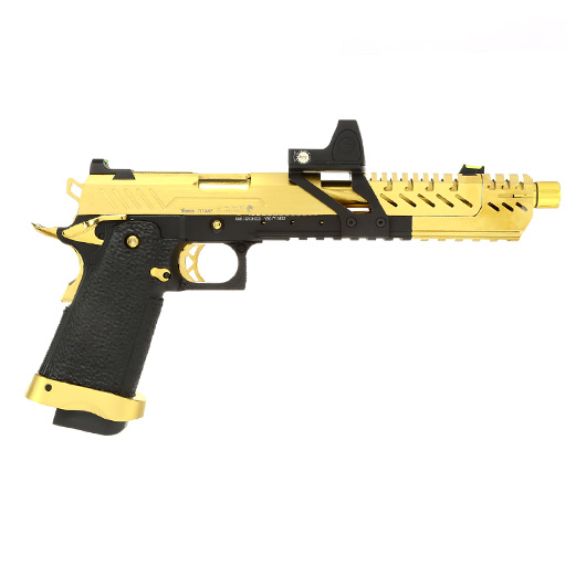 Vorsk Airsoft Hi-Capa Titan 7 Split-Slide mit HD5141 LPZ Vollmetall GBB 6mm BB gold / schwarz Bild 3