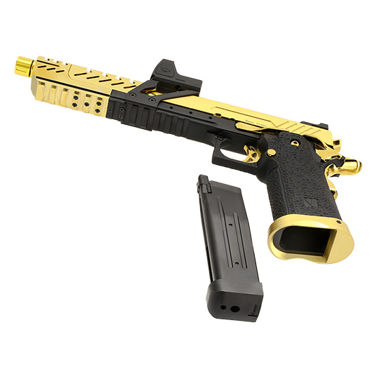 Vorsk Airsoft Hi-Capa Titan 7 Split-Slide mit HD5141 LPZ Vollmetall GBB 6mm BB gold / schwarz Bild 6