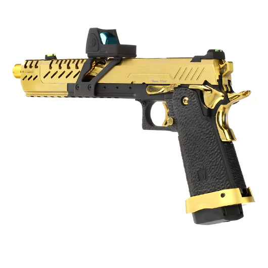 Vorsk Airsoft Hi-Capa Titan 7 Split-Slide mit HD5141 LPZ Vollmetall GBB 6mm BB gold / schwarz Bild 8