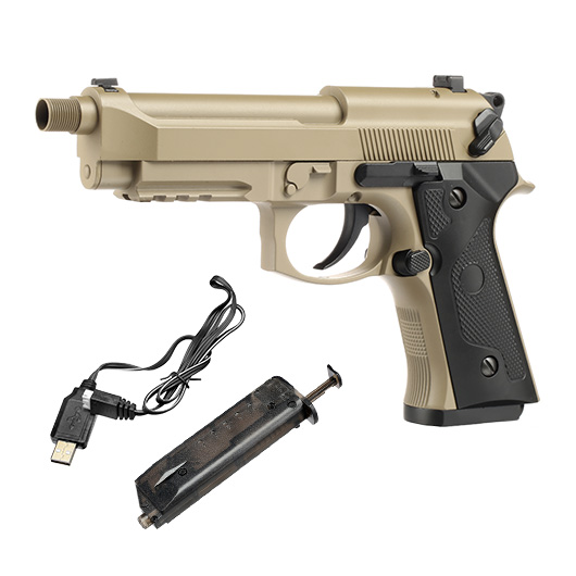 Cyma M9A1 mit Metallschlitten Komplettset AEP 6mm BB Tan - MosFet / LiPo Version