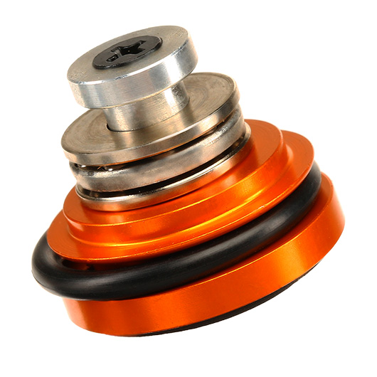 ICS Bore-Up Aluminium Silent Piston Head 6-Hole Design inkl. Kugellager orange Bild 6