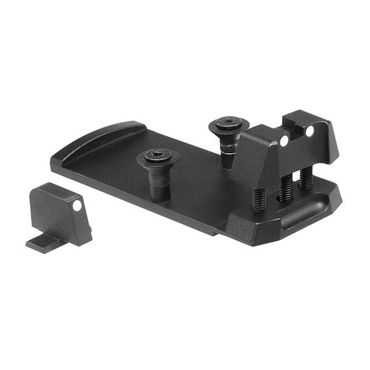 GK Tactical Aluminium RMR Sight Direkthalterung inkl. Visierung vorne schwarz f. VFC P320-M17 / M18 GBB Serie