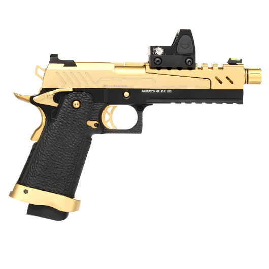 Vorsk Airsoft Hi-Capa 5.1 Split-Slide mit HD5141 LPZ Vollmetall GBB 6mm BB gold / schwarz Bild 3