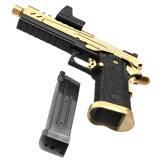 Vorsk Airsoft Hi-Capa 5.1 Split-Slide mit HD5141 LPZ Vollmetall GBB 6mm BB gold / schwarz Bild 6