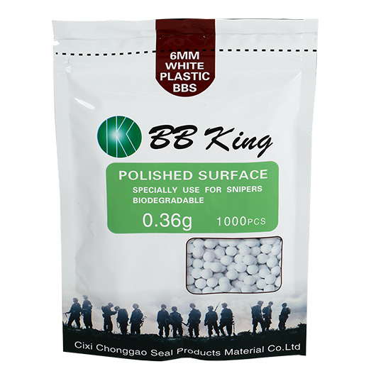 BB King Sniper Precision BIO BBs 0.36g 1.000er Beutel hellbraun