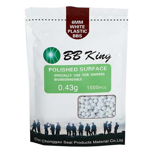 BB King Sniper Precision BIO BBs 0.43g 1.000er Beutel hellbraun