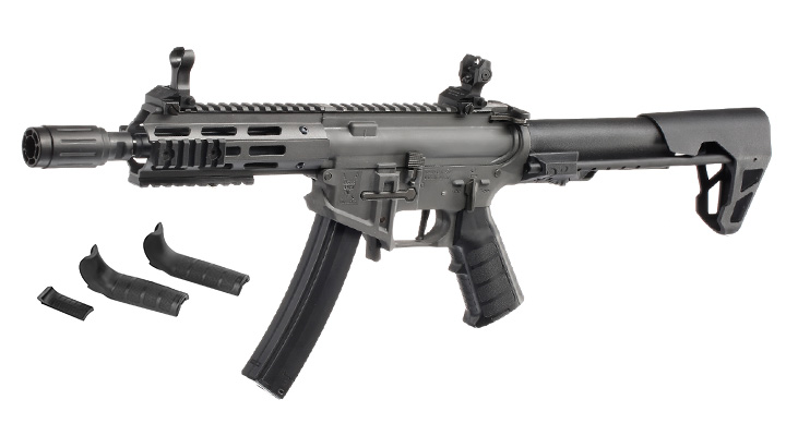 King Arms PDW 9mm SBR M-LOK Polymergehuse S-AEG 6mm BB Urban Grey