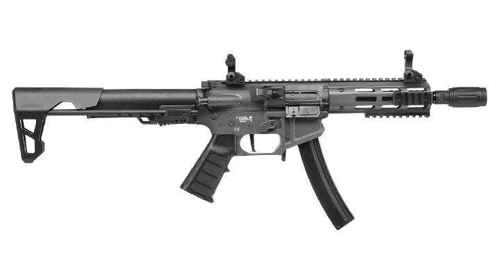 King Arms PDW 9mm SBR M-LOK Polymergehuse S-AEG 6mm BB Urban Grey Bild 2