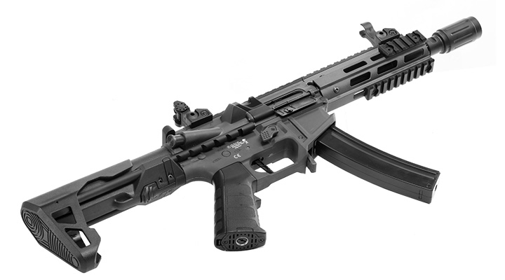 King Arms PDW 9mm SBR M-LOK Polymergehuse S-AEG 6mm BB Urban Grey Bild 4