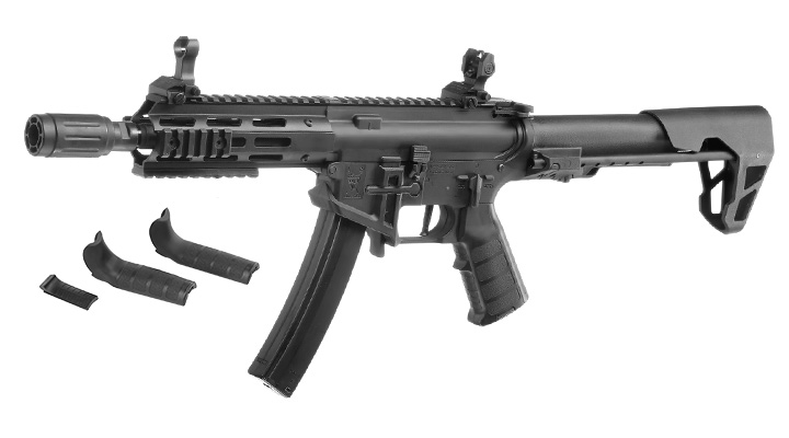 King Arms PDW 9mm SBR M-LOK Polymergehuse S-AEG 6mm BB schwarz
