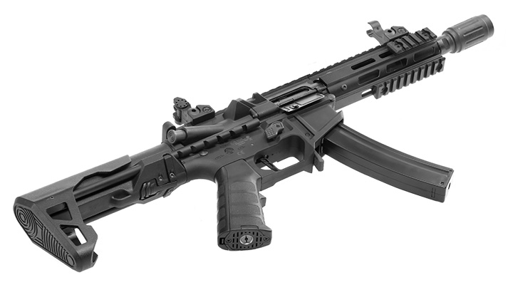 King Arms PDW 9mm SBR M-LOK Polymergehuse S-AEG 6mm BB schwarz Bild 4