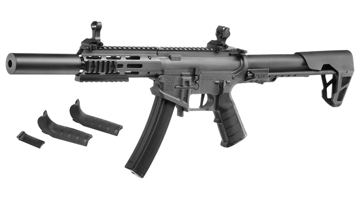 King Arms PDW 9mm SBR SD M-LOK Polymergehuse S-AEG 6mm BB Urban Grey