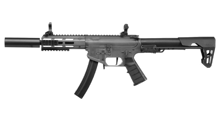 King Arms PDW 9mm SBR SD M-LOK Polymergehuse S-AEG 6mm BB Urban Grey Bild 1