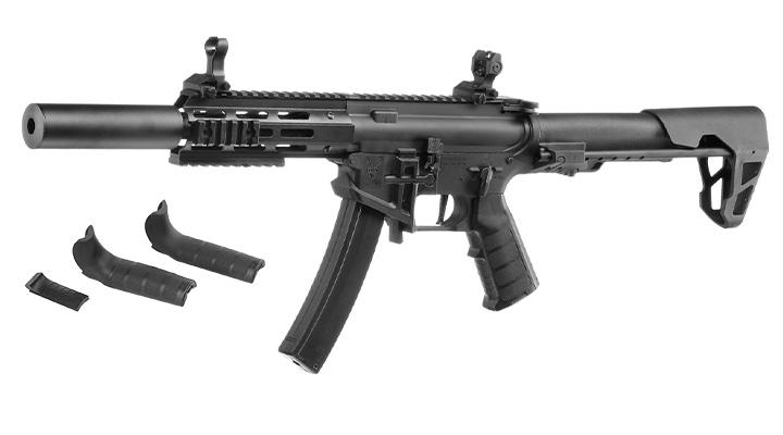 King Arms PDW 9mm SBR M-LOK SD Polymergehuse S-AEG 6mm BB schwarz