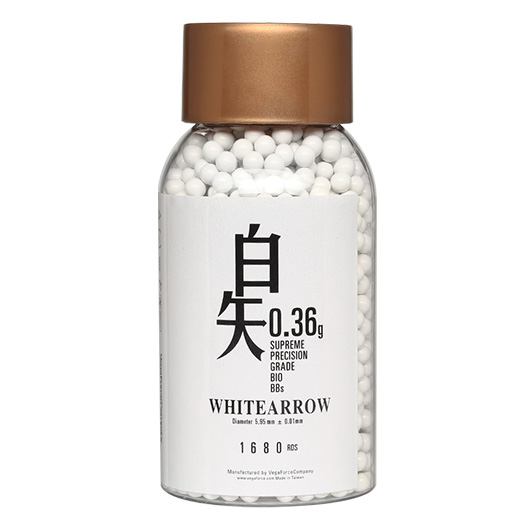 VFC White Arrow Supreme Precision Grade BIO BBs 0.36g 1.680er Flasche weiss