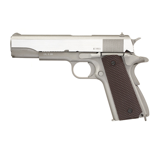 KWC M1911A1 Military Vollmetall CO2 BlowBack 6mm BB Stainless-Grey - Special Limited Edition Bild 1