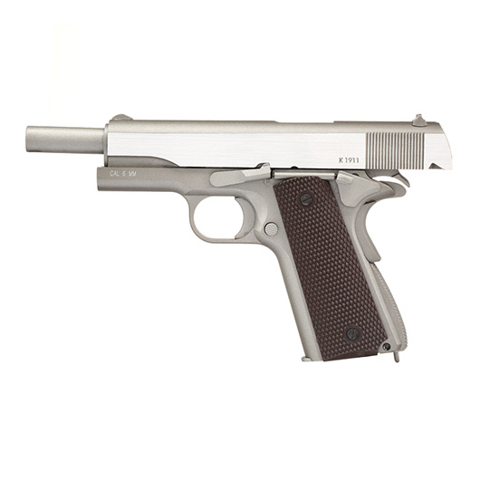 KWC M1911A1 Military Vollmetall CO2 BlowBack 6mm BB Stainless-Grey - Special Limited Edition Bild 2