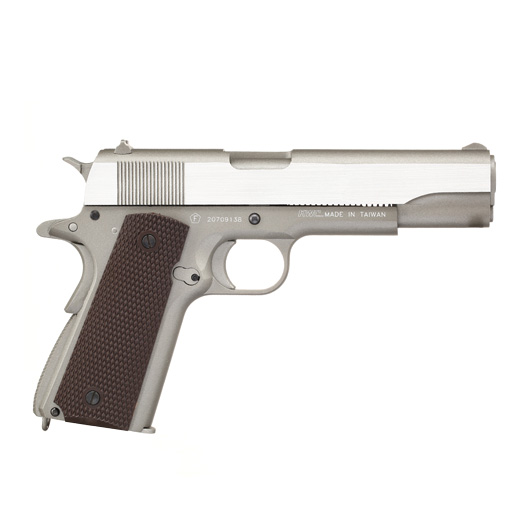 KWC M1911A1 Military Vollmetall CO2 BlowBack 6mm BB Stainless-Grey - Special Limited Edition Bild 3