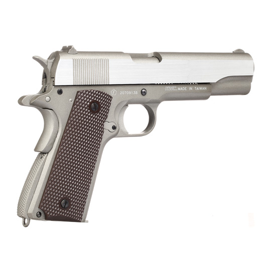 KWC M1911A1 Military Vollmetall CO2 BlowBack 6mm BB Stainless-Grey - Special Limited Edition Bild 4