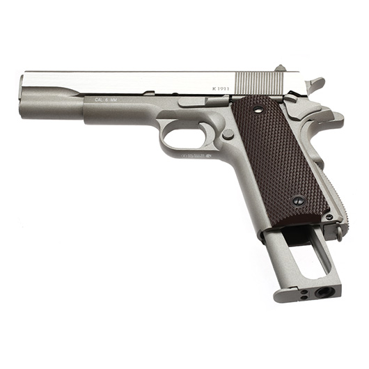 KWC M1911A1 Military Vollmetall CO2 BlowBack 6mm BB Stainless-Grey - Special Limited Edition Bild 5
