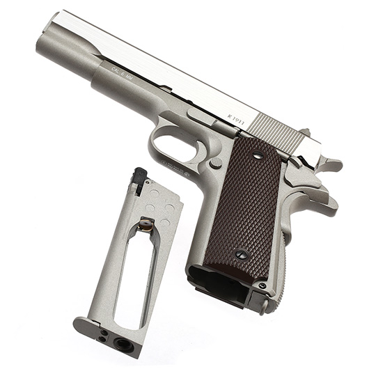 KWC M1911A1 Military Vollmetall CO2 BlowBack 6mm BB Stainless-Grey - Special Limited Edition Bild 6