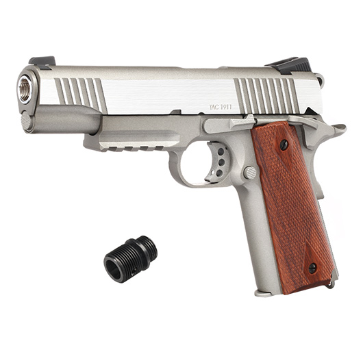 KWC M1911 A1 TAC Vollmetall CO2 BlowBack 6mm BB Stainless-Grey - Special Limited Edition