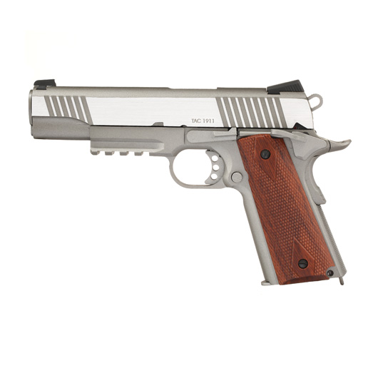 KWC M1911 A1 TAC Vollmetall CO2 BlowBack 6mm BB Stainless-Grey - Special Limited Edition Bild 1