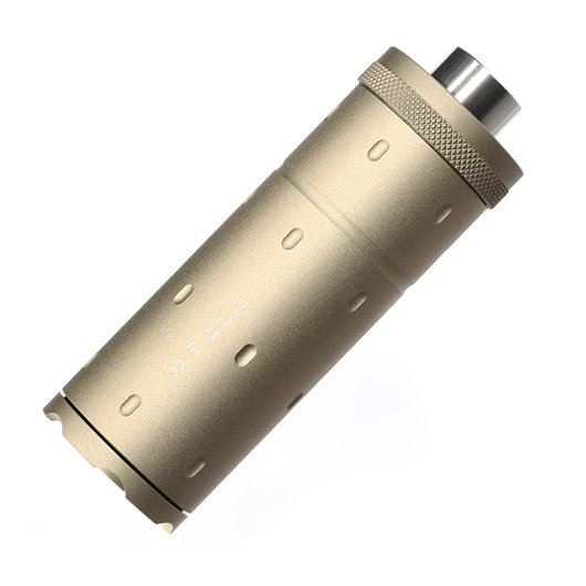 Acetech Lighter BT Aluminium Silencer Mini Tracer Unit / Chronograph inkl. LiPo Akku 11mm+ / 14mm- Tan Bild 2