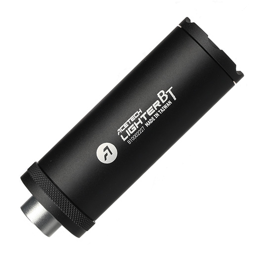 Acetech Lighter BT Aluminium Silencer Mini Tracer Unit / Chronograph inkl. LiPo Akku 11mm+ / 14mm- schwarz Bild 3