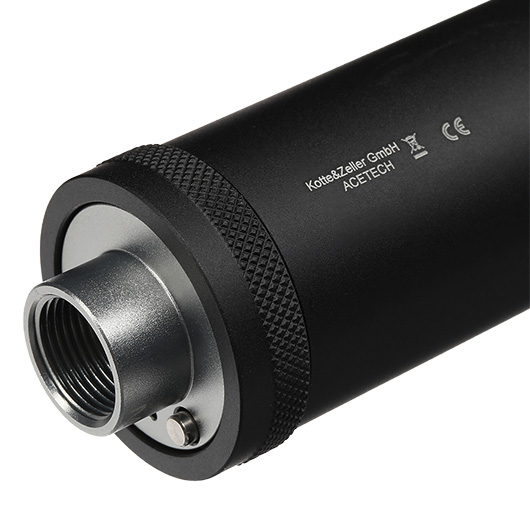 Acetech Lighter BT Aluminium Silencer Mini Tracer Unit / Chronograph inkl. LiPo Akku 11mm+ / 14mm- schwarz Bild 5
