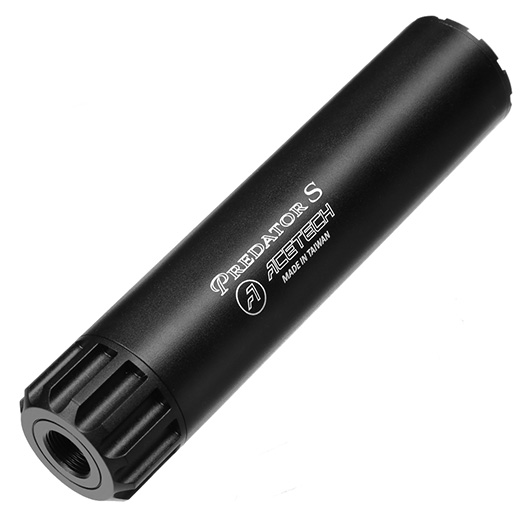 Acetech Predator S R Aluminium Mock Silencer Tracer Unit inkl. Li-Ion Akku 14mm- schwarz Bild 1