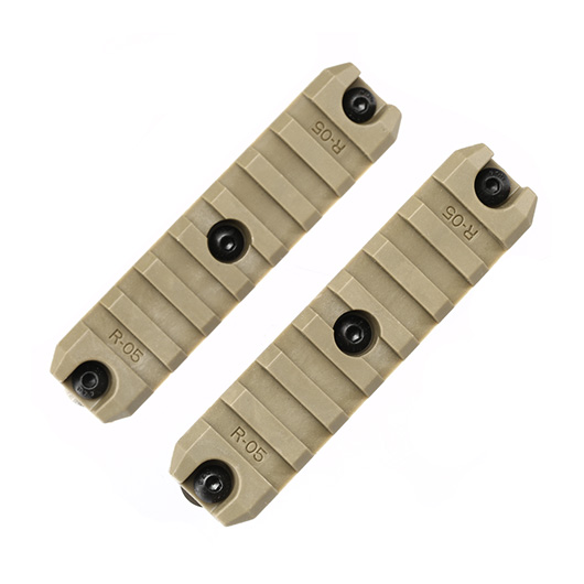 Ares M-Lok 21mm Polymer-Schienen Set 7 Slots / 90mm (2 Stck) Dark Earth