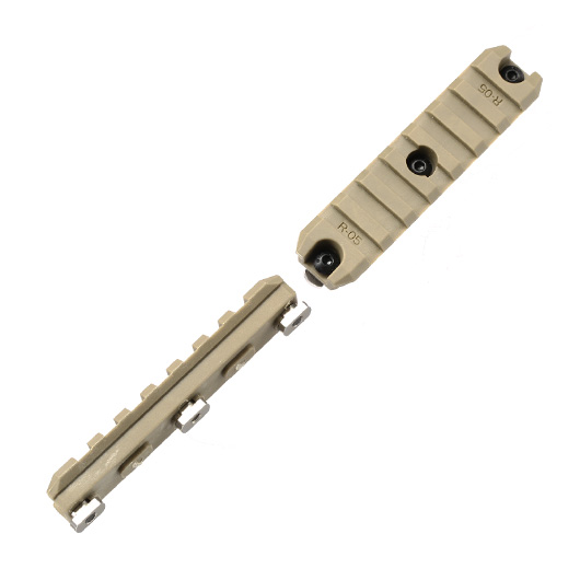 Ares M-Lok 21mm Polymer-Schienen Set 7 Slots / 90mm (2 Stck) Dark Earth Bild 1