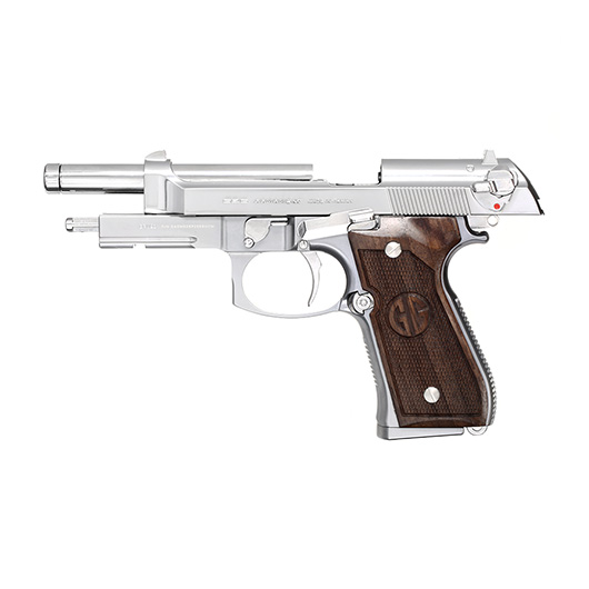 G&G GPM92 GP2 Airsoftpistole Vollmetall GBB 6mm BB Silber-Chrome inkl. Pistolenkoffer - Walnussholz Limited Edition Bild 2