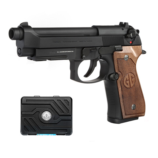 G&G GPM92 GP2 Vollmetall GBB 6mm BB schwarz inkl. Pistolenkoffer - Walnussholz Limited Edition