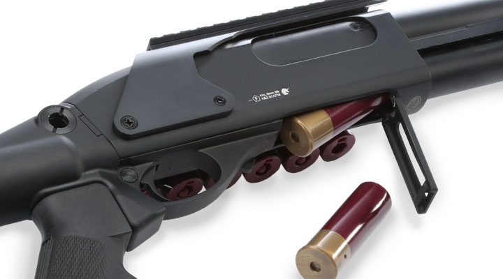 Golden Eagle M8873 Vollmetall Pump Action Gas Shotgun 6mm BB schwarz Bild 10