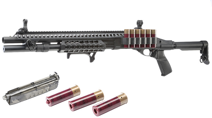 Versandrcklufer Golden Eagle M8875 Vollmetall Pump Action Gas Shotgun 6mm BB