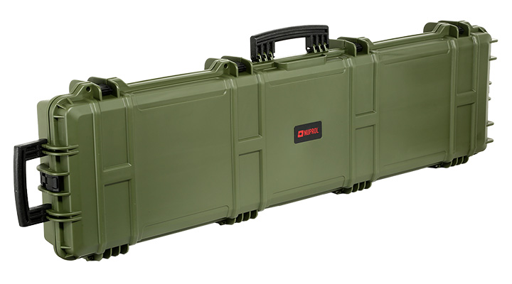Nuprol X-Large Hard Case Waffenkoffer / Trolley 139 x 39,5 x 16 cm Waben-Schaumstoff oliv Bild 1