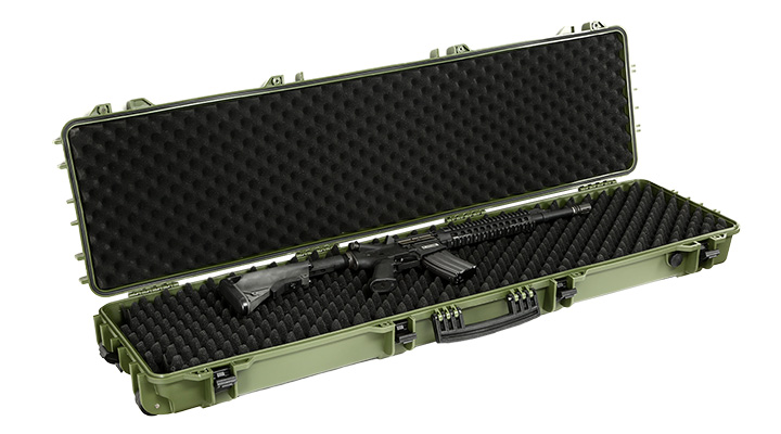 Nuprol X-Large Hard Case Waffenkoffer / Trolley 139 x 39,5 x 16 cm Waben-Schaumstoff oliv Bild 4